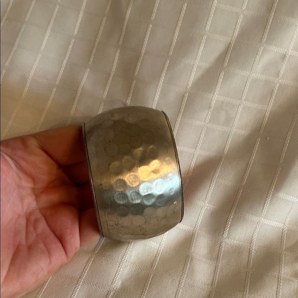 Silver Hammered Cuff Bracelet